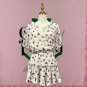 Buddy Love White Dress with Colorful Abstract Design